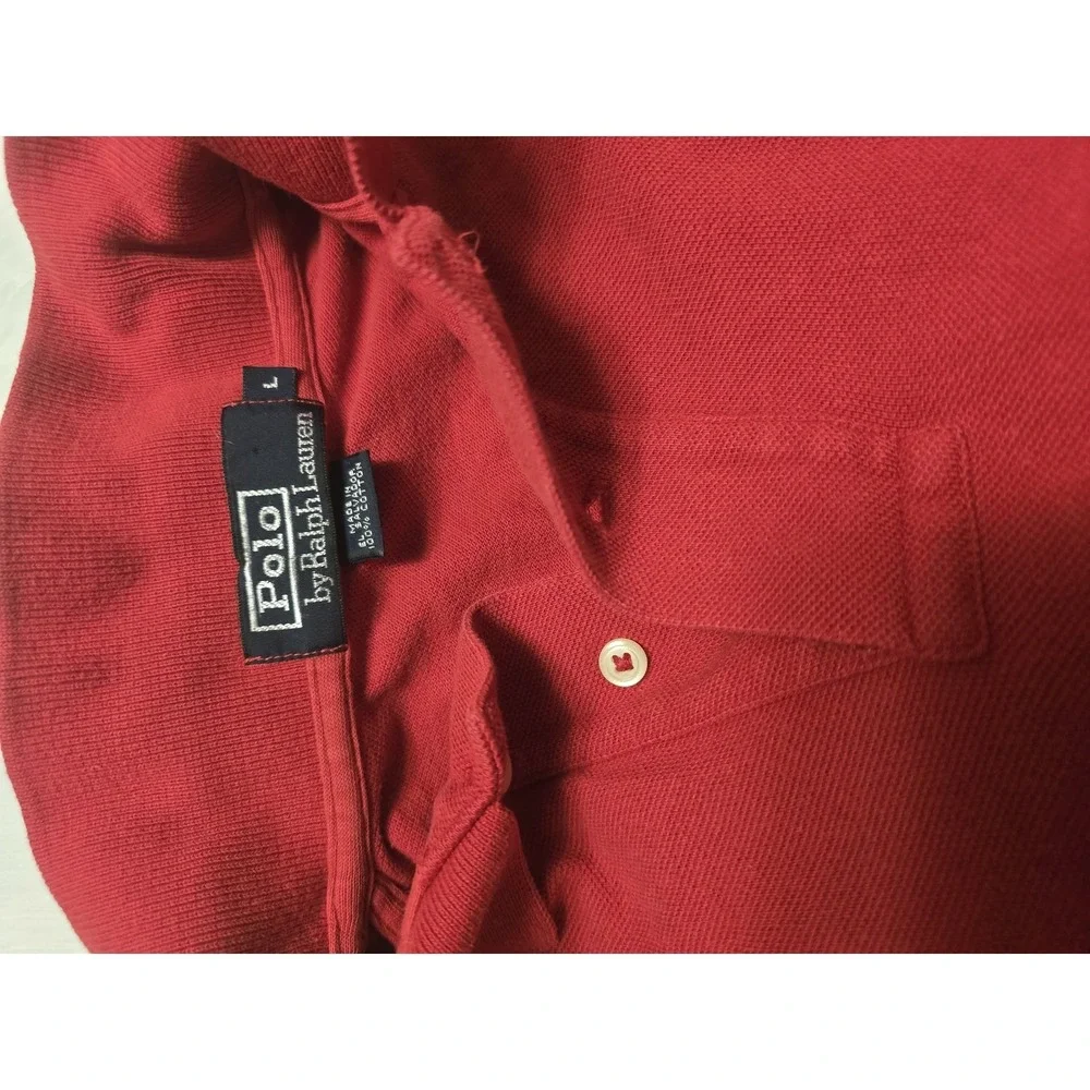 Polo Ralph Lauren Polo Shirt Mens Large Red Classic Fit Pony Embroidered‎ Casual